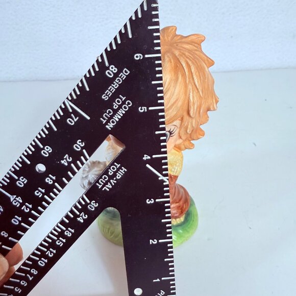 Inarco 70s Tom Girl Figurine VTG Big Eye Kawaii Ceramic Retro Bedroom Decor MCM - Picture 10 of 12